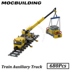 Train Auxiliary Truck Locomotive Train Accessories Model MOC Building Blocks Bricks Display Construction Toys Birthday Gifts