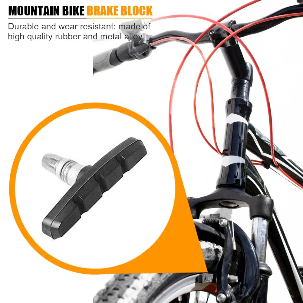 30-1Pcs Durable Bicycle Silent Brake Pads Cycling V Brake Holder Shoes Blocks Rubber Bike Parts For Mountain Folding Bikes