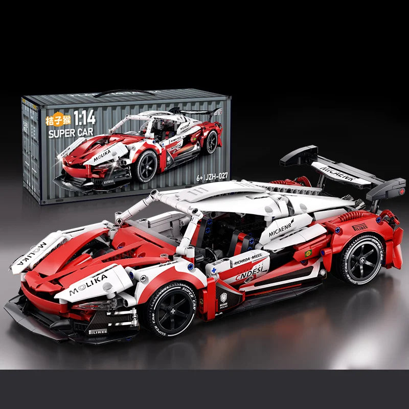 2025 New RS12 Mechanical Sports Car Building Blocks Set 1200pcs Scale 1:14 Racing Car Model Kit Kids Adults Gift Toys Collection