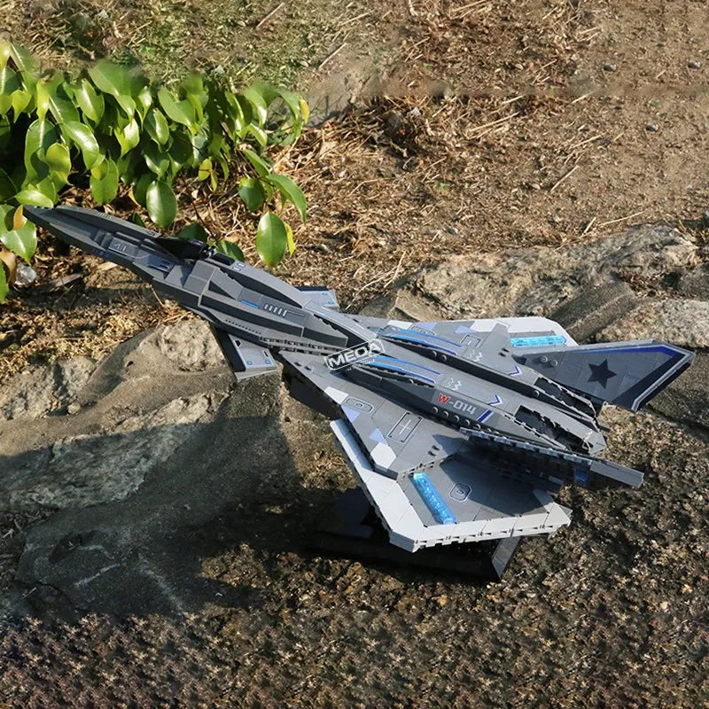 1226 Pcs F-22S Fighter Jet Building Block Set DIY Aircraft Bricks Toys Self-assemble Military Plane Model for Kids Gift ﻿