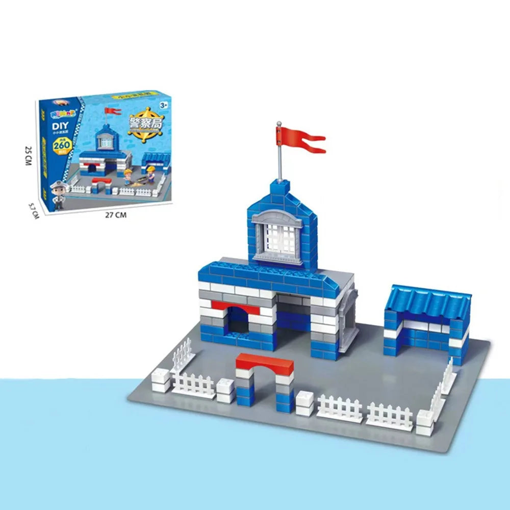 Multicolor DIY Building House Block Set Plastic Tile Houses Assemble Toy Miniature Size Villa Model Mini Brick Assembly