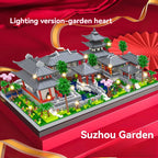 Mini Micro Brique Diamant Architecture Chinoise Célèbre Jardin Classique de Suzhou 3 en 1 Jouet Modèle de Brique de Construction pour Cadeau