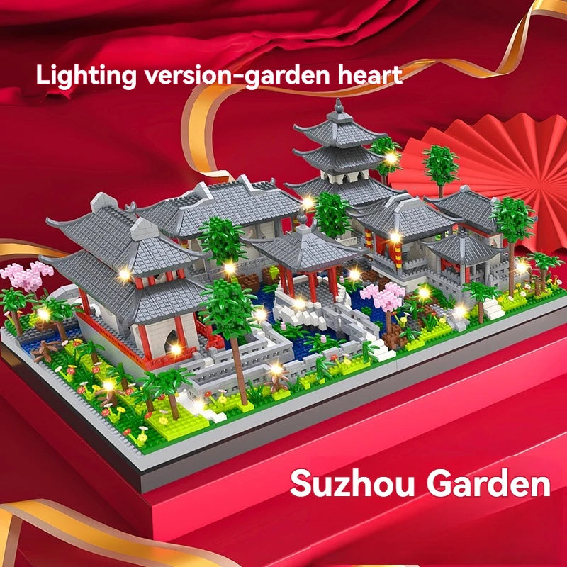 Mini Chinese Famous Architecture Micro Diamond Block China Classic Suzhou Garden 3in1 Building Brick Toy Model For Gift