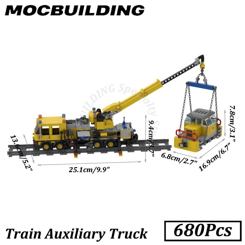 Train Auxiliary Truck Locomotive Train Accessories Model MOC Building Blocks Bricks Display Construction Toys Birthday Gifts