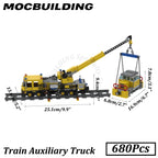 Train Auxiliary Truck Locomotive Train Accessories Model MOC Building Blocks Bricks Display Construction Toys Birthday Gifts