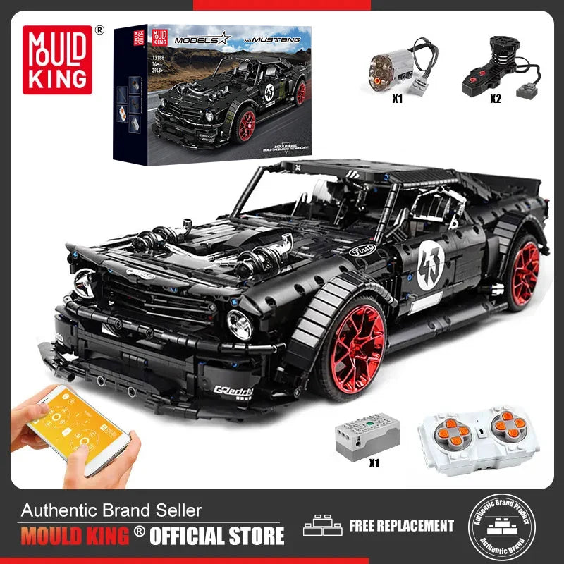 MOULD KING 13108 Technical APP Remote Control Car RTR V2 Racing Car Model Building Blocks MOC-22970 Bricks Kid Toy Birthday Gift