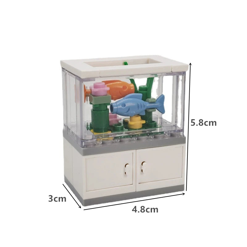 City Friends Fish Tank Building Blocks MOC Assemble Toys ClownFish Turtle Lizard Pet Blocks DIY Toy Creative Toys for Kids Gift - CADA BRICKS®