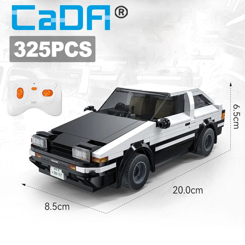 Cada 325Pcs City technical RC Drift Racing Car Building Blocks DIY Toyota AE86 Sports Car Bricks Gifts Toys For Children Gifts