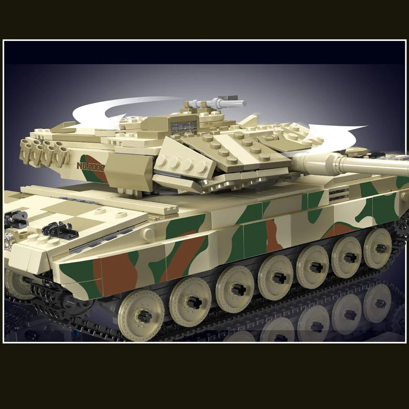 MOULD KING 20020 Germany Leopard 2 Main Battle Tank Technical Building Blocks Toys for Kids Birthday Gift