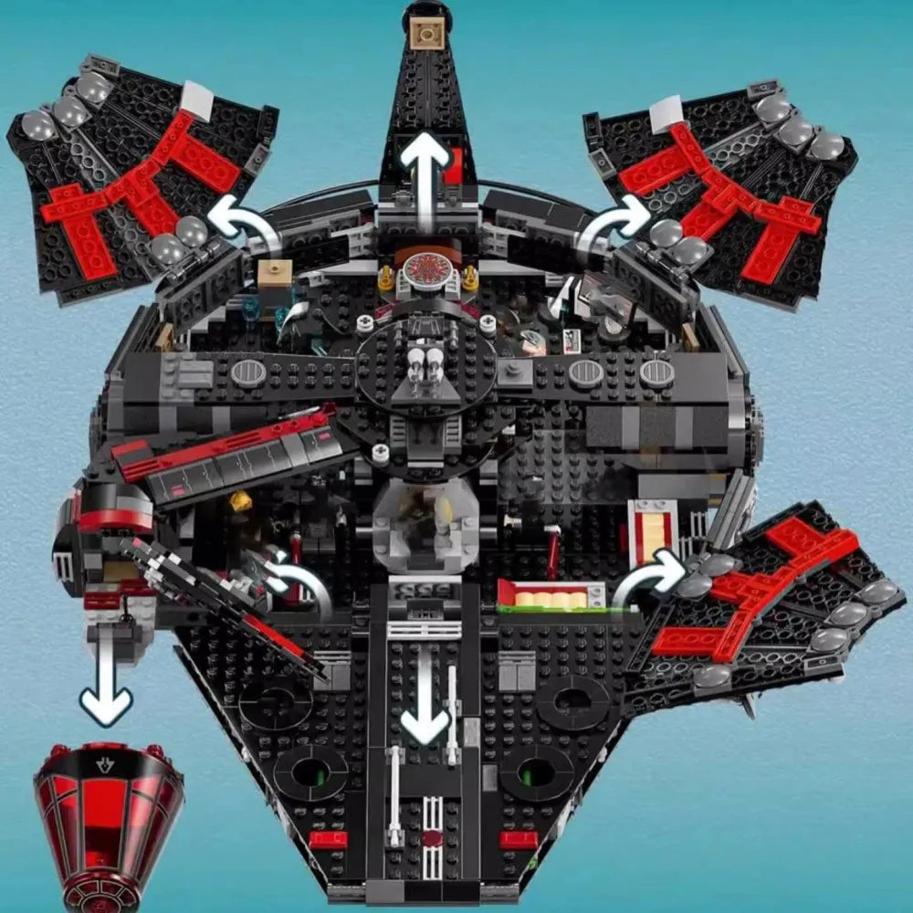 1579PCS Dark Falcon Star Ship Building Blocks - Advanced DIY Space Model for Adult Hobbyists