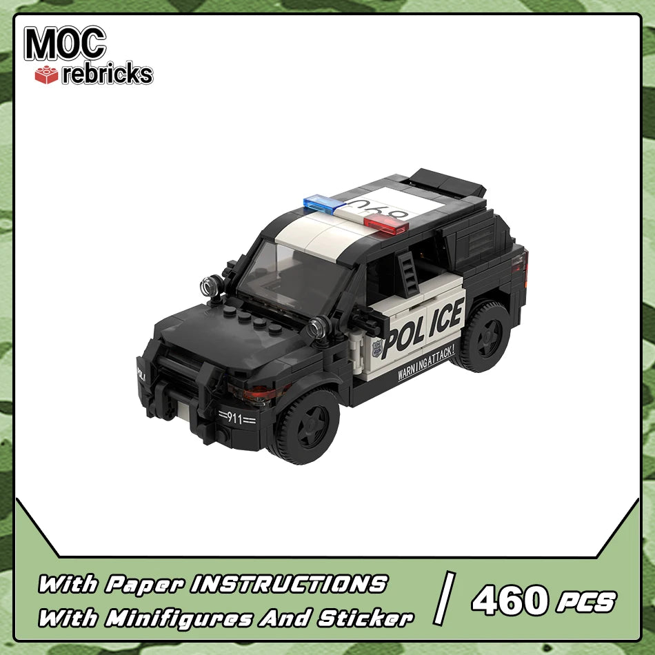 Police Car Explorer MOC Speed Champions City Vehicle Technique Bricks Swat Truck Classic Building Block Model Set DIY Kids Toy