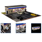 GFans NEW Model 1:64 Scale Diorama Car Garage Model With LED Lights Parking Lots City DIY Model Sets Collection Display Gifts