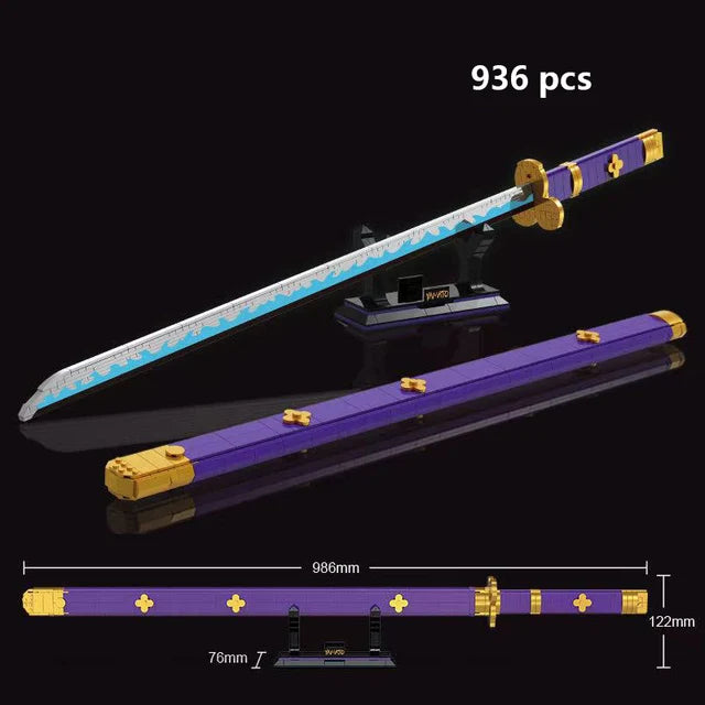 Samurai Sword Building Blocks Ninja Blade Katana Japanese Anime Butterfly Nichirin Knife Bricks MOC Children Toys for Adult Gift - CADA BRICKS®