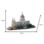 MOC Saint Paul's Cathedral 1:800 Building Blocks Famous Medieval Gothic Architectural Style Model Bricks Toys Gift
