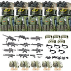 Military Army Figures Building Blocks SWAT Ghost Commando Special Forces Soldier Weapons Gun Hat Shield Belt AK Mini Bricks Toy - CADA BRICKS®