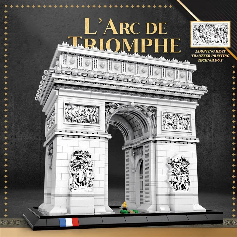 3718PCS Arc de Triomphe Model Building Blocks Paris landmark Building Bricks Desktop Decoration Diy Toys For Kids Holiday Gifts - CADA BRICKS®