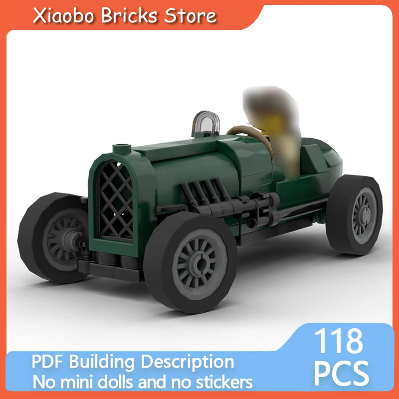 City Service Car Model MOC Building Bricks Vintage British Racecar Modular Technology Gifts Holiday Assemble Children Toys Suit