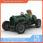 City Service Car Model MOC Building Bricks Vintage British Racecar Modular Technology Gifts Holiday Assemble Children Toys Suit