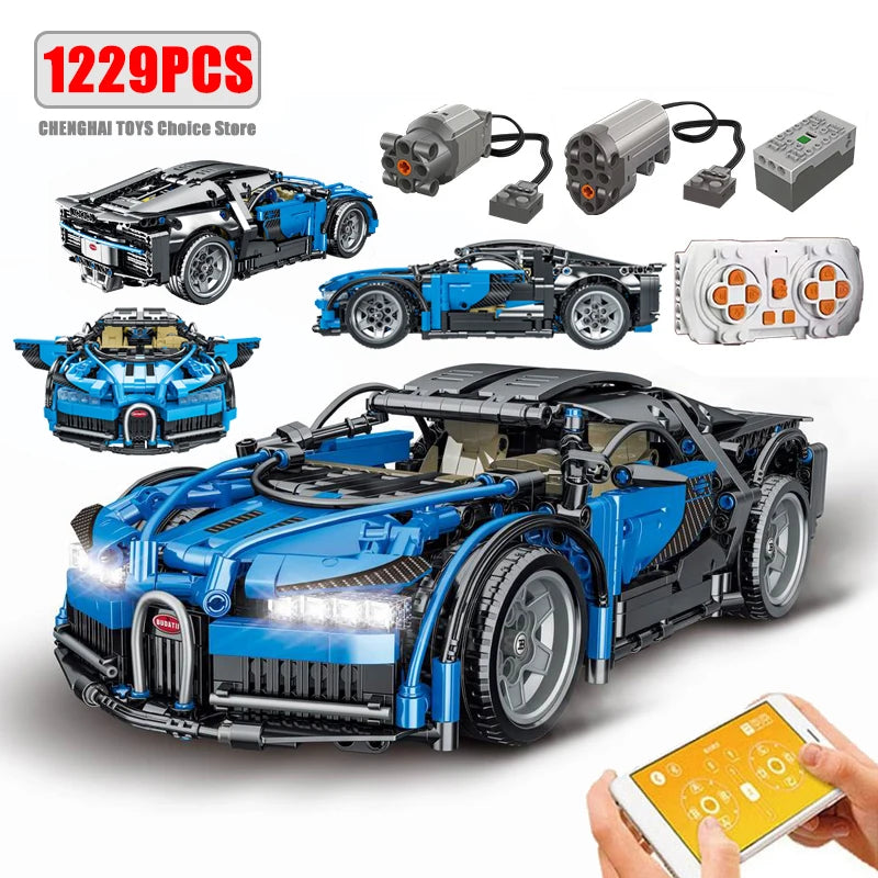 Technical APP Remote Control Moter Power Sport Car Building Blocks Bricks  Speed Racing Supercar Sets Toys For Kids Models Gifts - CADA BRICKS®