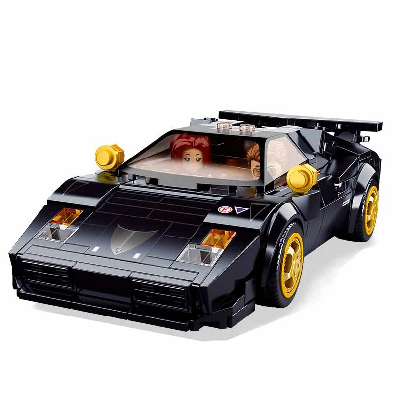 Sluban Retro Technical Lamborghinis Contash Porsche 930 Super Speed Sport Car Building Blocks Vehicle Bricks Toys Gifts For Kids