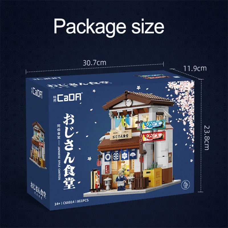 Cada LED City Japanese Style Canteen House Architecture Building Blocks Late Night Canteen Figures Bricks Toys for Kid Gifts - CADA BRICKS®