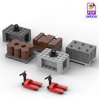 City Construction Building Blocks Set with Truck Crane Forklift Fuel Tank Transport Toy