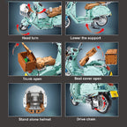 1828pcs 1:5 City Technical Motorcycle Car Model Building Blocks MOC Racing Motobike Vehicles Bricks Toy For Children Gifts T4025