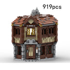Puzzle Spot Small Particle MOC-162199 Serie Architettura Taverna Medievale Giocattolo Creativo Fai-da-te Ornamento Regalo