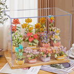 DIY Potted Plants Model Flower Succulents Building Blocks Everlasting Flower Bonsai Tree Gardens Romantic Bricks Kids Kits Toys