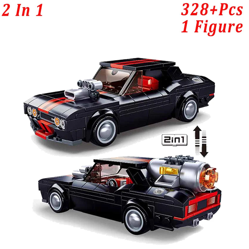 Sluban Retro Technical Lamborghinis Contash Porsche 930 Super Speed Sport Car Building Blocks Vehicle Bricks Toys Gifts For Kids