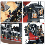 Pirates Of The Caribbean Ship Queen's Revenge Warship Black Pearl Sailboat Building Block Bricks MOC 4195 Assembly Toys Kid Gift