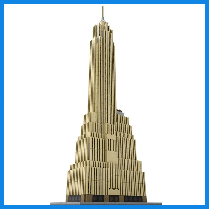 MOC Bouwstenen Steden Servicegebouw Wolkenkrabber Modulair Architectonisch Model Doe-Het-Zelf Bakstenen Stedelijk Landschap Samenstellen Speelgoed