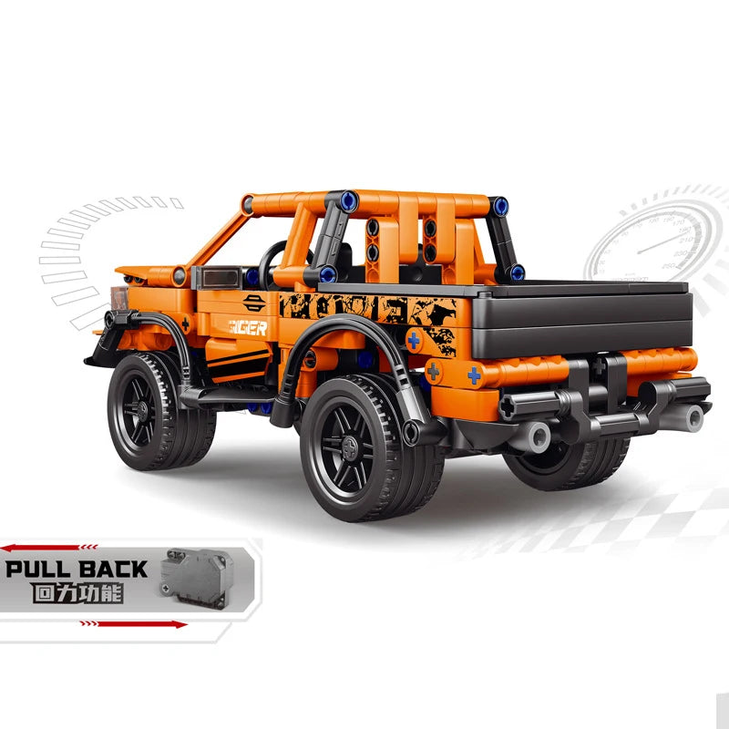 City Truck Vehicle Pickup Heavy Cargo Transport Model Building Blocks Machinery Shop Van Creative Carriage Harvester Car Kid Toy - CADA BRICKS®