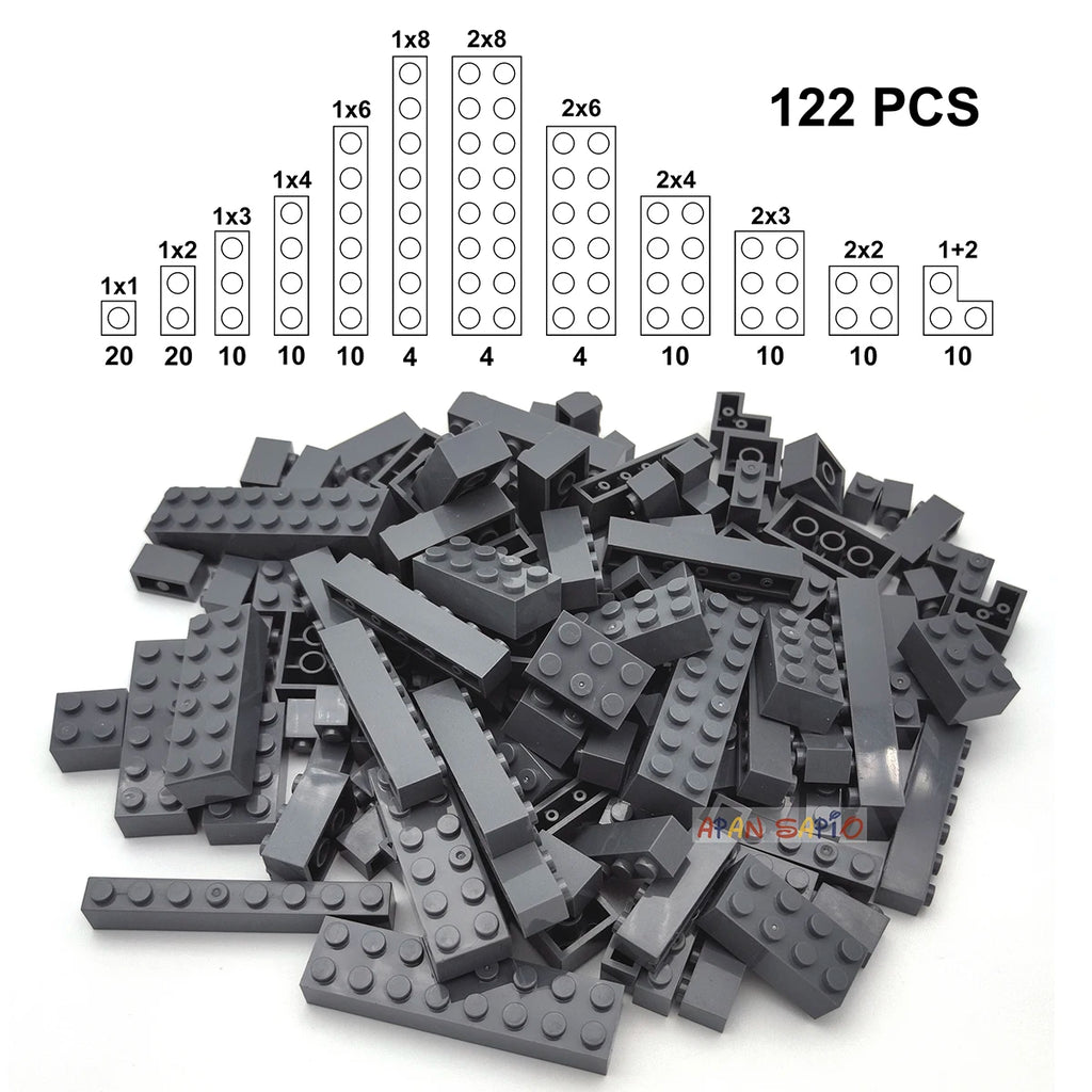 122pcs Thick Figures Bricks 12 Size DIY Building Blocks Educational Creative Size Compatible With 3001 Plastic Toys for Children - CADA BRICKS®