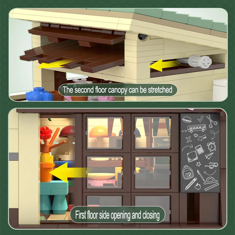 Cada LED City Japanese Style Grocery Store House Building Blocks Double Decker Duplex Architecture Bricks Toys for Kid Gifts - CADA BRICKS®