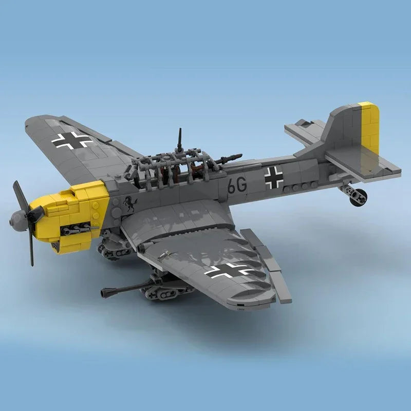 Technische Moc Steentjes Militair Model Ju 87 Stuka Jachtvliegtuig Modulaire Bouwstenen Cadeaus Speelgoed Voor Kinderen Doe-Het-Zelf Sets Om Te Monteren
