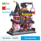 Mini Bricks Friends Haunted House City Halloween Villa Magic Labs MOC Openable Architecture Building Blocks Toys for Kids Gifts