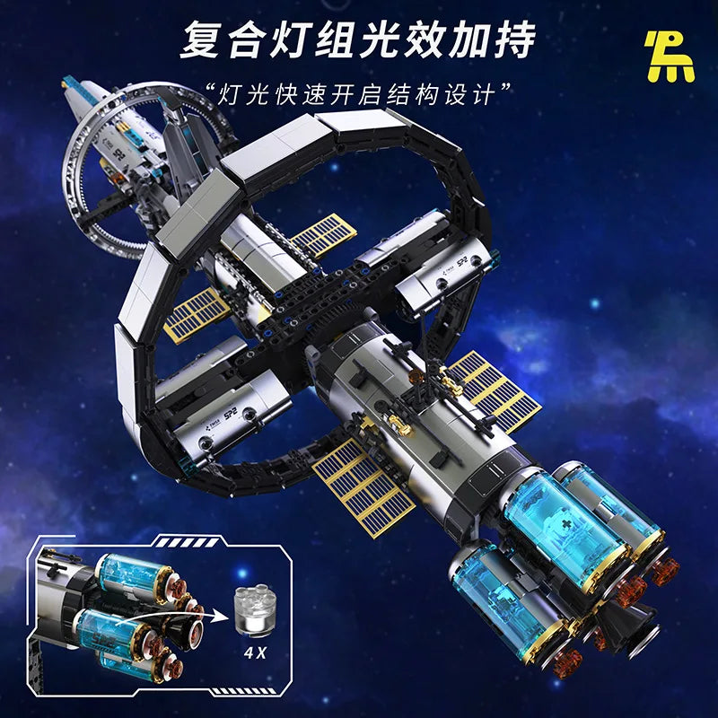 New T1105 3000pcs MOC Space Exploration Series Building Blocks Assembling Space Station Bricks Model Toys for Boys Birthday Gift