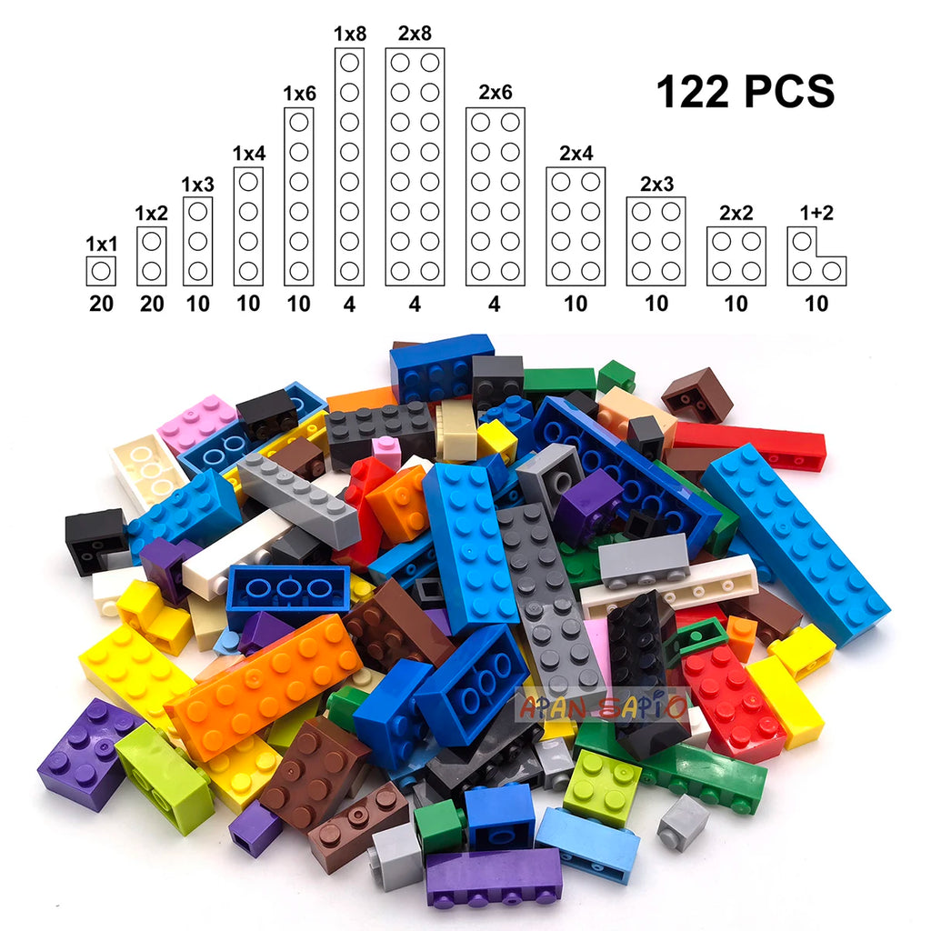 122pcs Thick Figures Bricks 12 Size DIY Building Blocks Educational Creative Size Compatible With 3001 Plastic Toys for Children - CADA BRICKS®