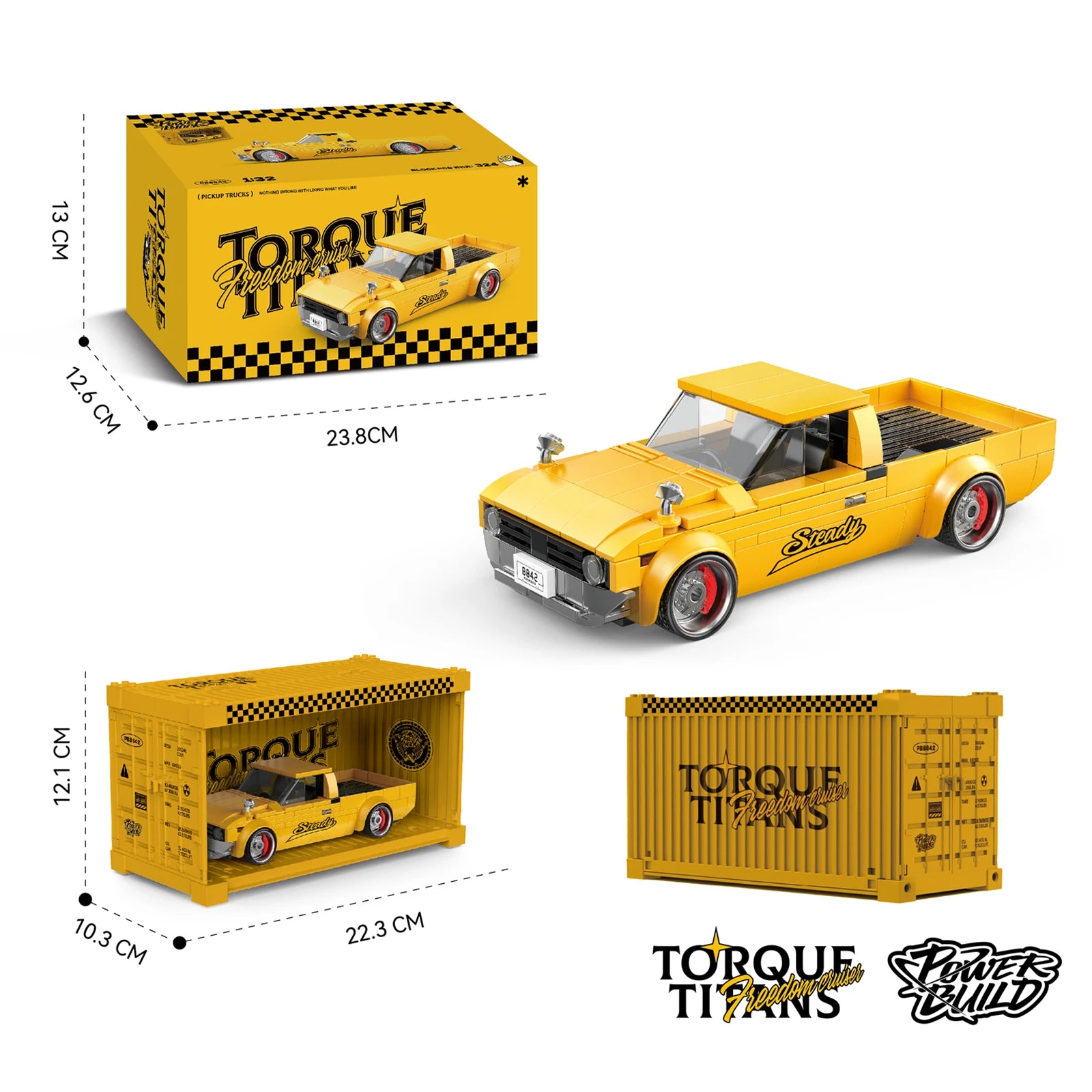 MOC City Car Retro Pickup Truck Building Blocks Speed Champion Racer Vehicle with Display Box Bricks Garage Toy Kids Adults Gift