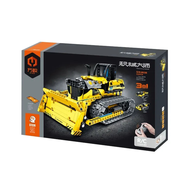 642 3 in 1 Deformation City RC Robot Excavator Racing Car Building Blocks Remote Control Bulldozer Truck Bricks Toys For Kids - CADA BRICKS®