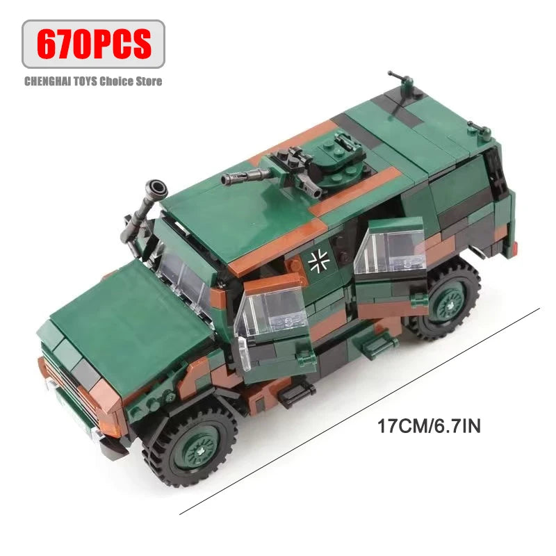 Military ww2 Cannon Assault Armored Vehicle Battle Tank Car Truck Army Weapon Building Blocks Sets Model Boys Toys for Kids Gift