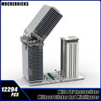 MOC City Street View Collapse Skyscraper Modular Architecture Technology Building Blocks Edifice Model Senior Bricks Toys Gifts