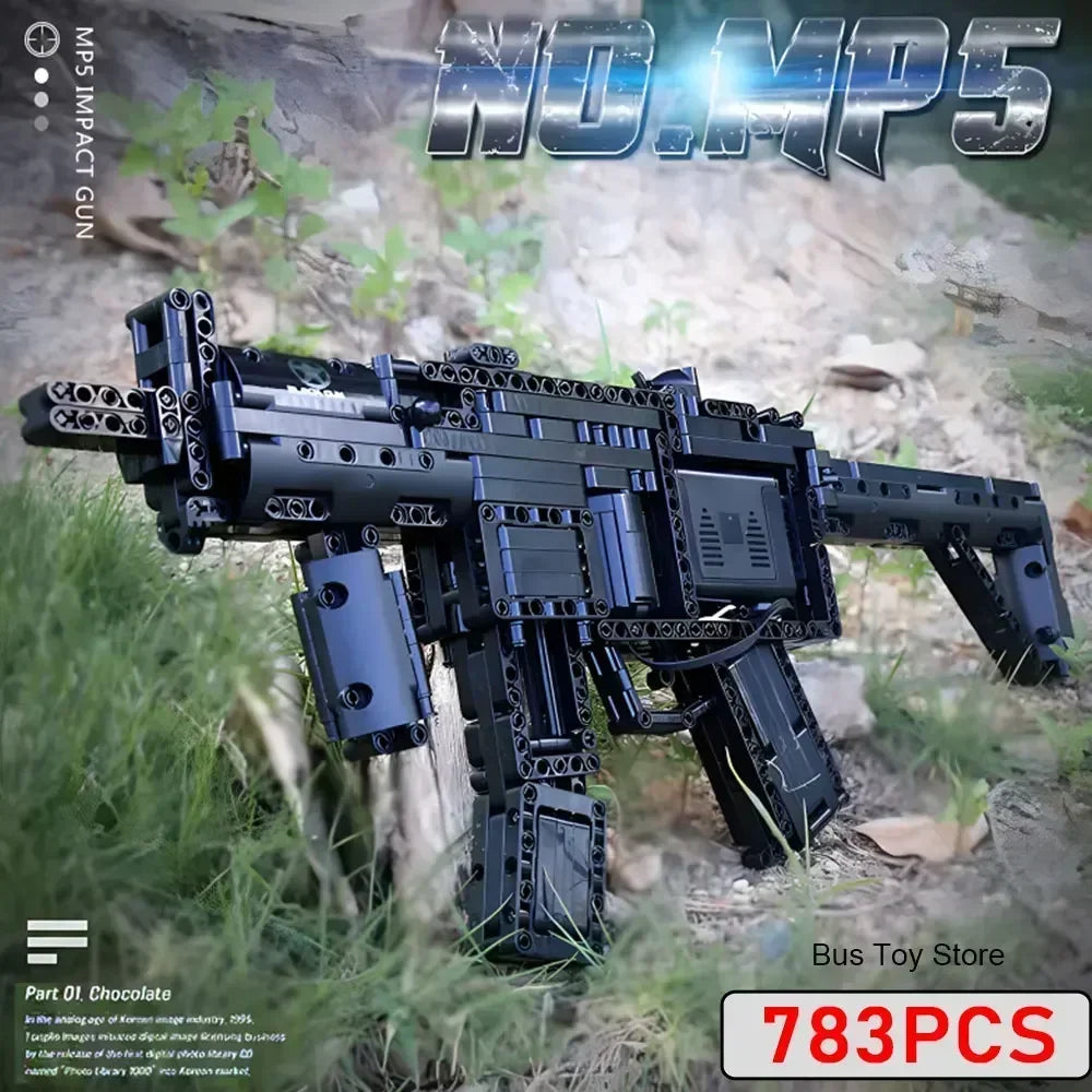 Mould King Ww2 Military Series Building Block Gun Series MP5 Submachine Gun Toys Sustainable Shooting Boys Adult Christmas Gifts