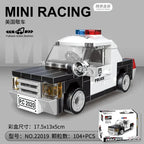 Doe-het-zelf raceauto bus bouwvoertuig ambulance terugtrekmodel bouwstenen speelgoed voor kinderen jongens compatibel met Lego