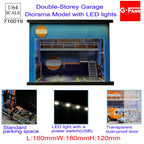GFans NEW Model 1:64 Scale Diorama Car Garage Model With LED Lights Parking Lots City DIY Model Sets Collection Display Gifts