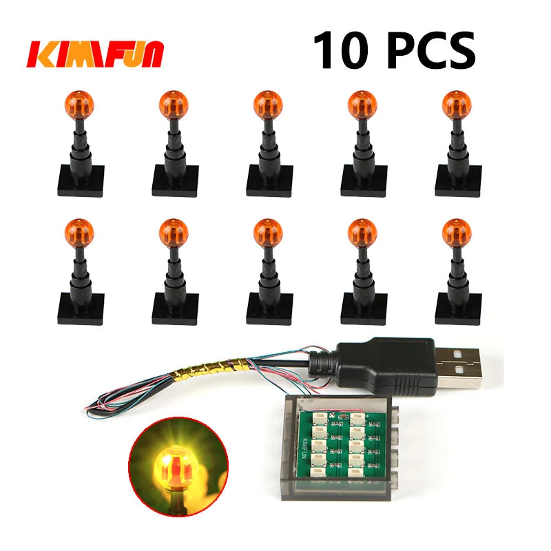 10PCS 0.8mm Pin RGB LED Building Blocks USB Lamp DIY Street Light City Electric Decorate 1X1 Brick Toy Compatible All Brands - CADA BRICKS®