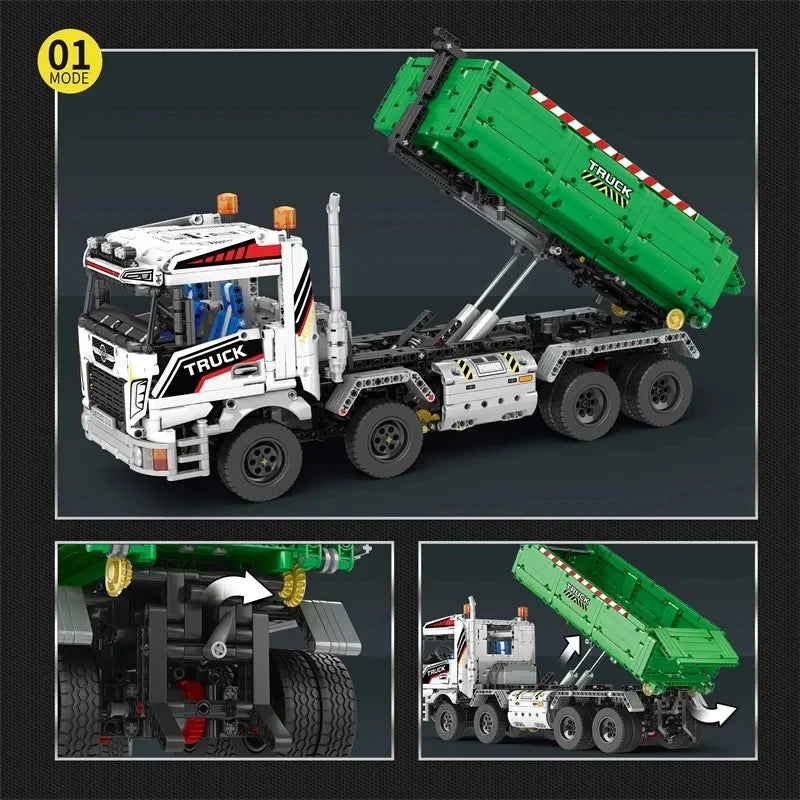 2950PCS Technical Truck Crane Vehicle Building Blocks Hook Lifting Truck Car Trailer Tow Model Bricks Toy For Kids Holiday Gifts