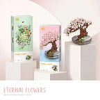 Mini Plant Bonsai Building Block Flower Plant Cherry Blossom Tree Potted Bouquet Model Bricks Home Decoration Toy For Kids Gifts