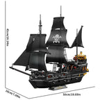 1424PCS Black Pirate Ship Building Blocks Skeleton Ghost Boat Model Assembly Bricks Toys Desktop Decoration Kids Holiday Gifts